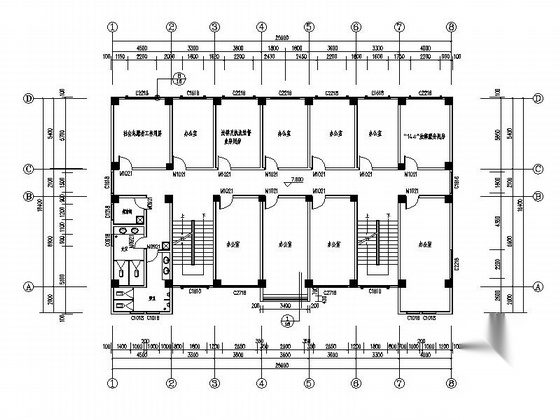 [云南]四层新中式行政办公楼建筑施工图cad施工图下载【ID:165156180】