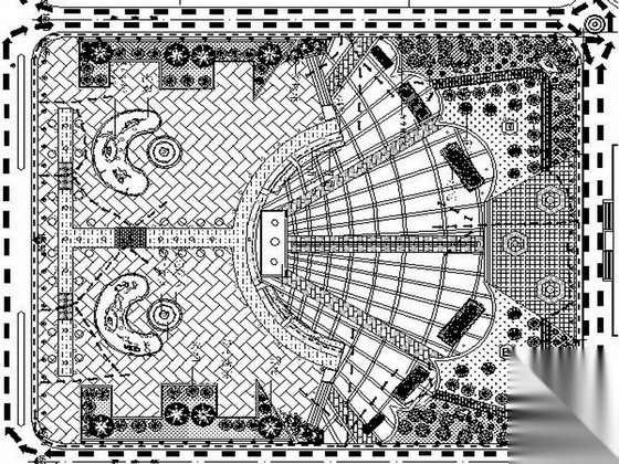 某地广场综合绿化景观总图cad施工图下载【ID:161083108】