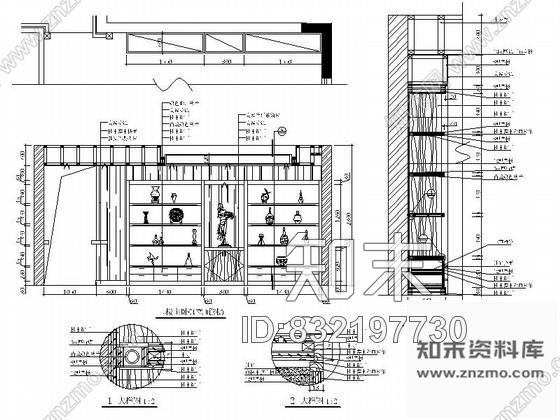 图块/节点主卧室豪华装饰架详图cad施工图下载【ID:832197730】