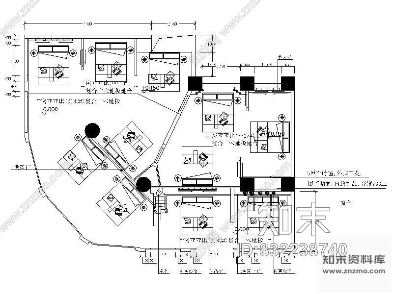 图块/节点家具专卖店平面图cad施工图下载【ID:832238740】