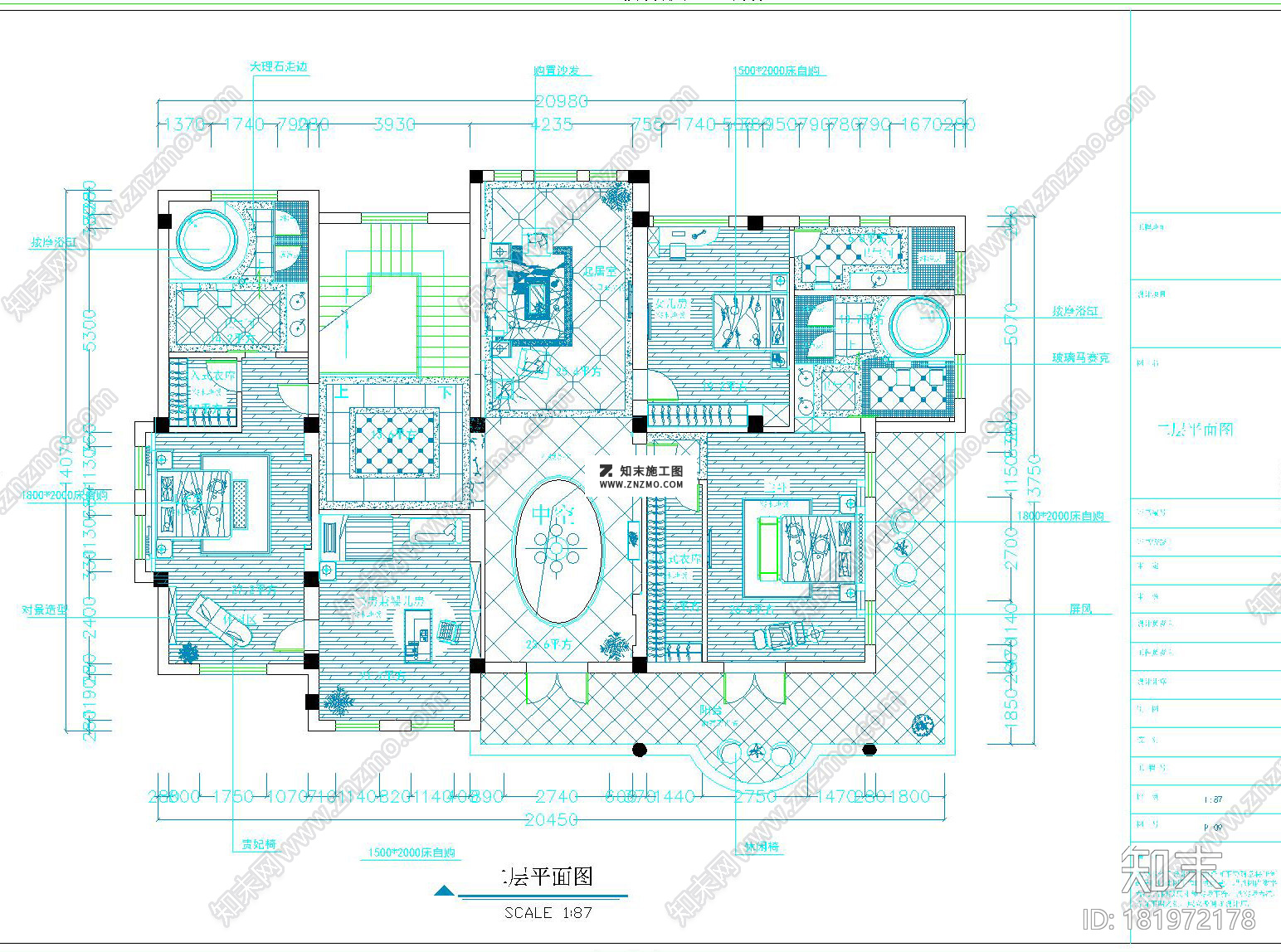 别墅详细施工图cad图纸下载cad施工图下载【ID:181972178】