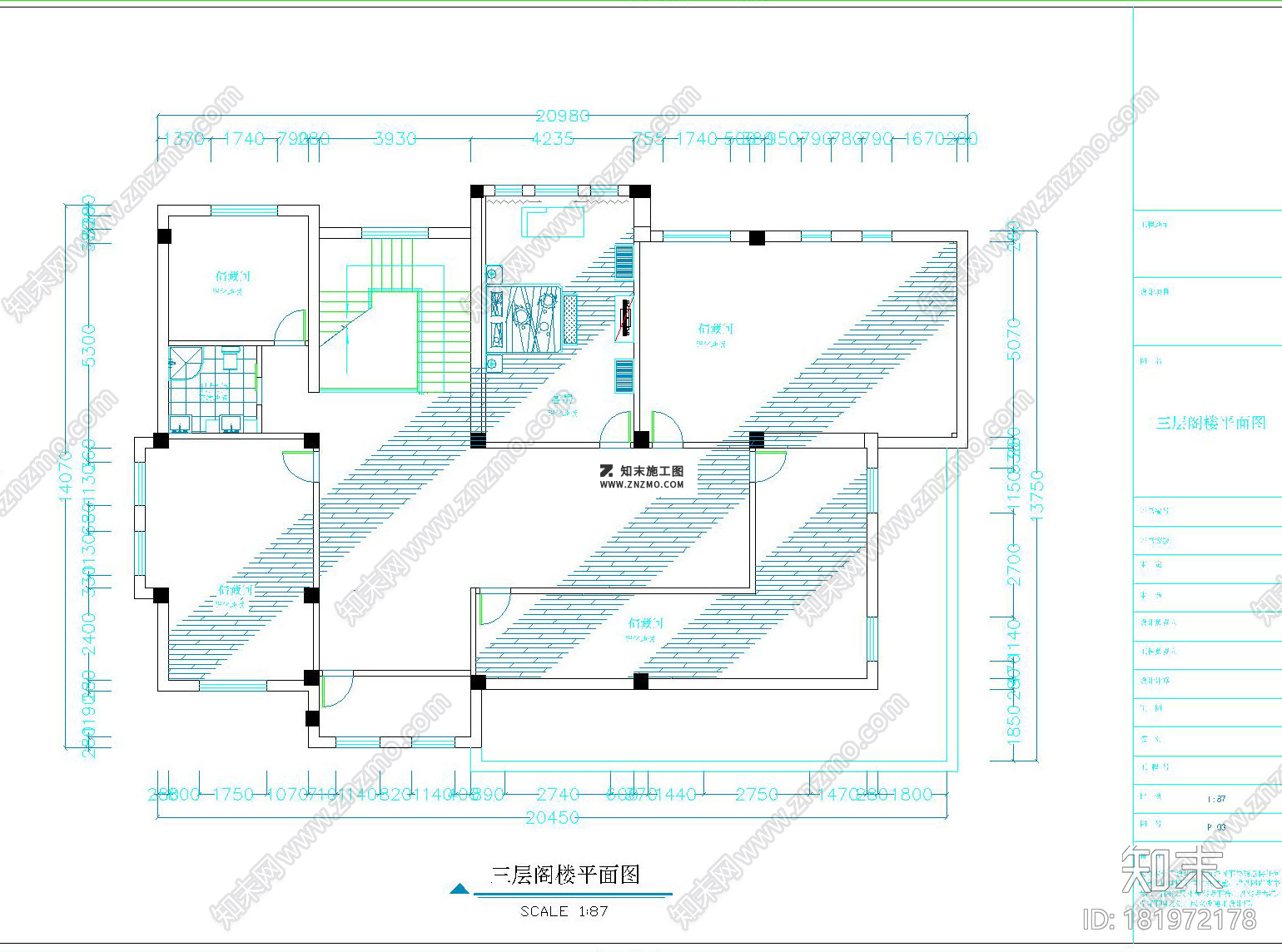 别墅详细施工图cad图纸下载cad施工图下载【ID:181972178】