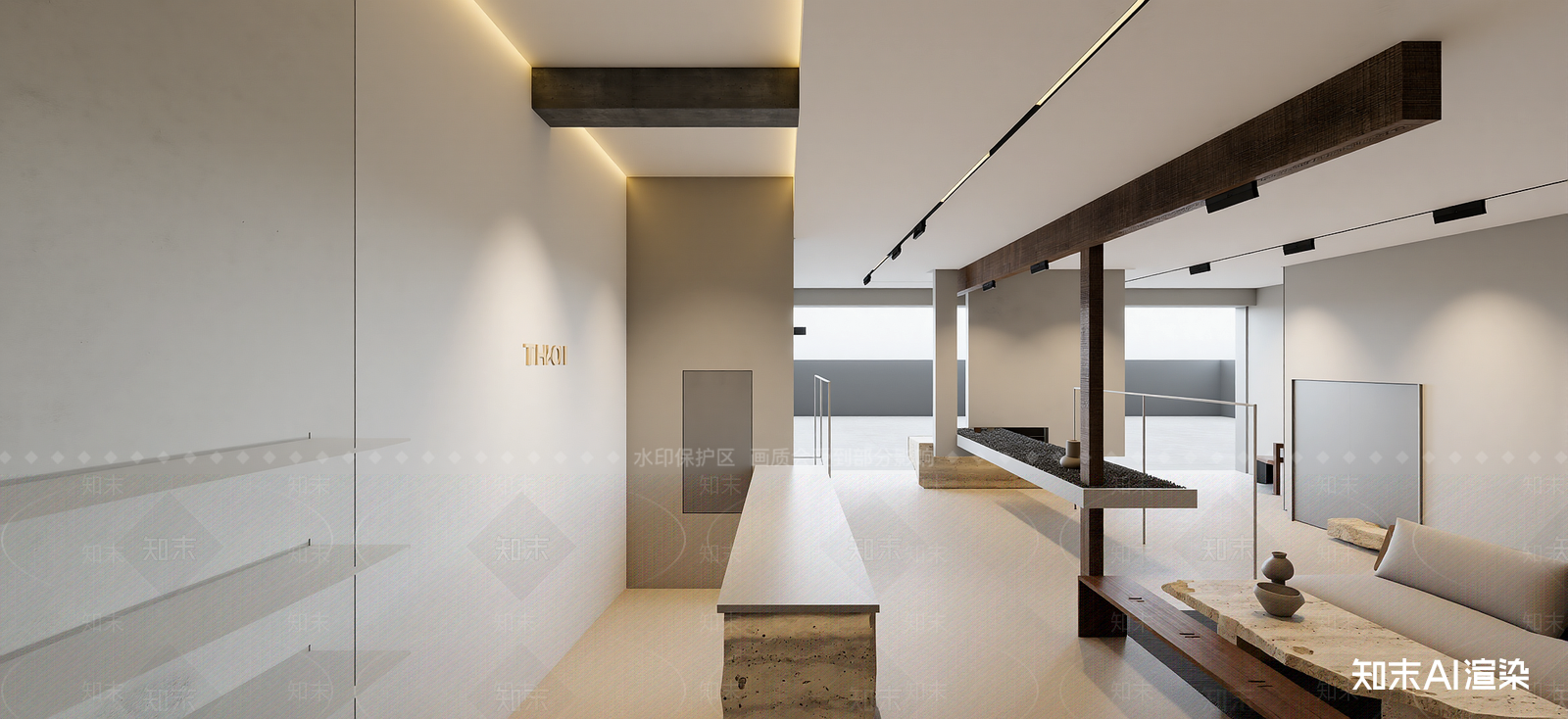 现代艺术展厅SU模型下载【ID:1222255532】
