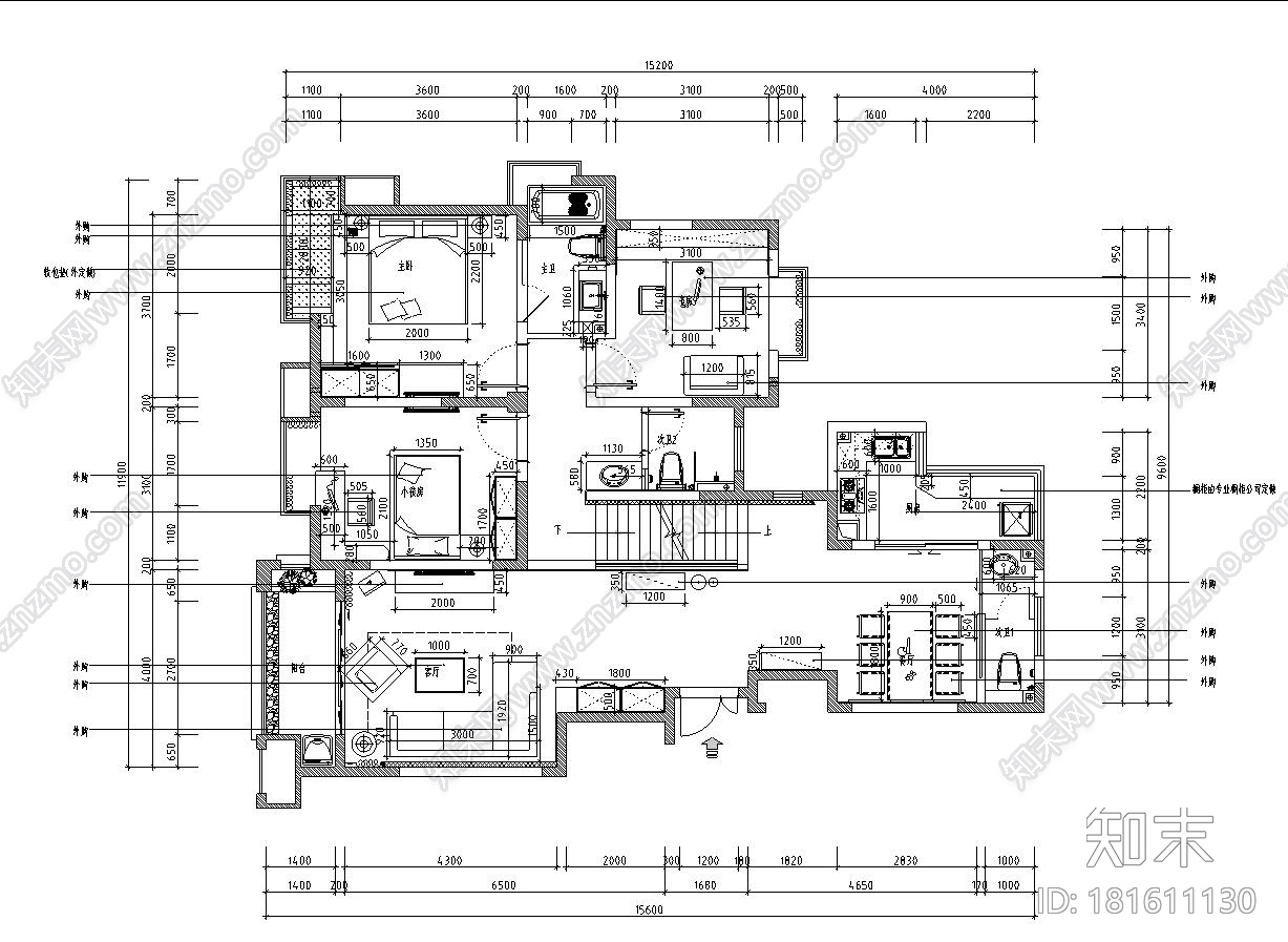 [安徽]安庆.香水百合室内施工图设计（CAD+施工图）施工图下载【ID:181611130】