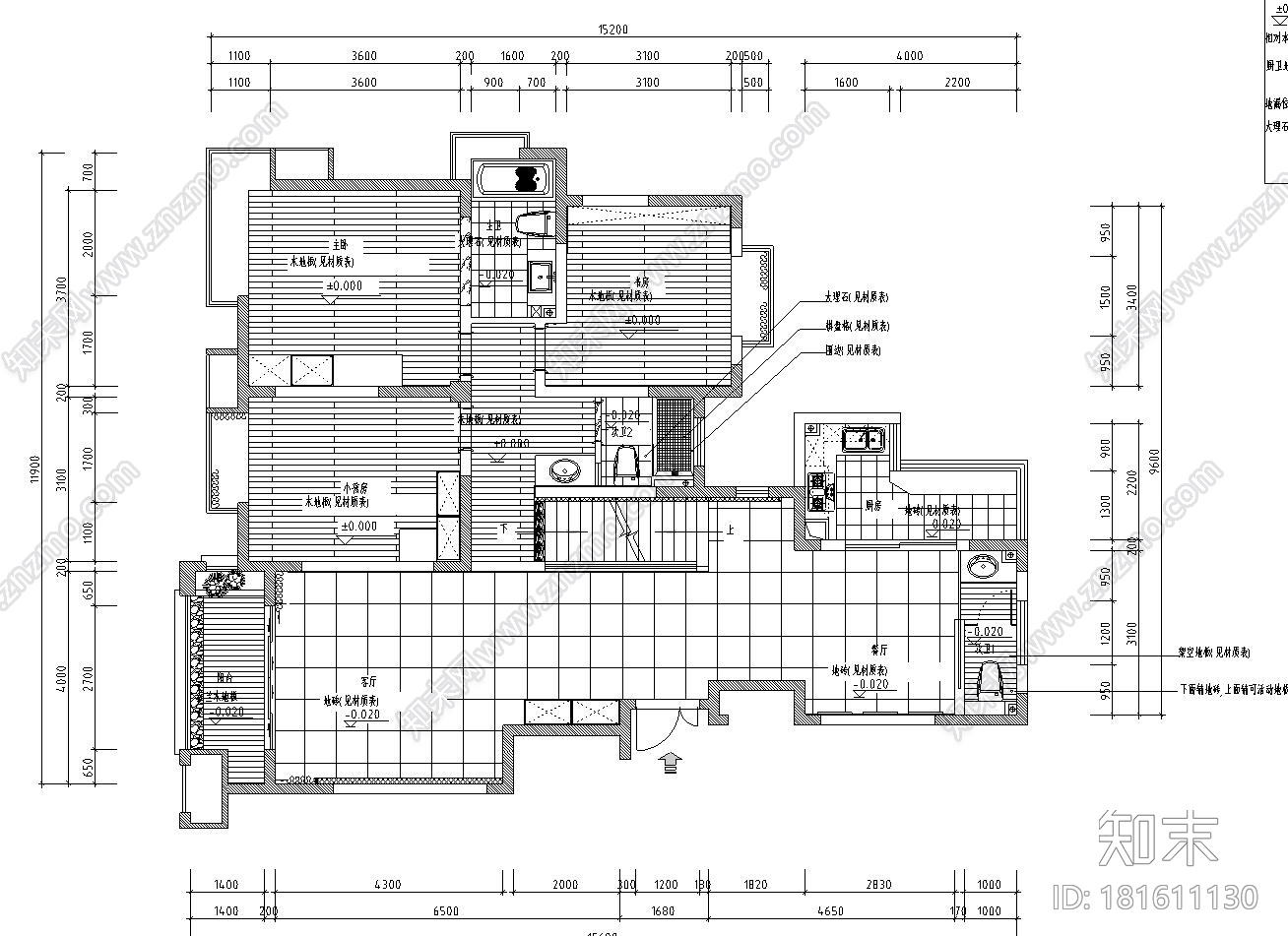 [安徽]安庆.香水百合室内施工图设计（CAD+施工图）施工图下载【ID:181611130】