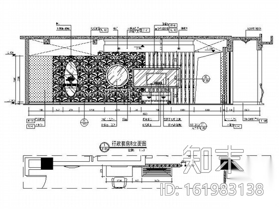 [天津]某豪华酒店行政套房B户型装修图cad施工图下载【ID:161983138】