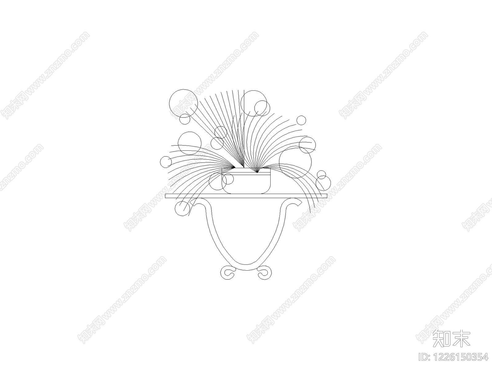 摆件cad施工图下载【ID:1226150354】