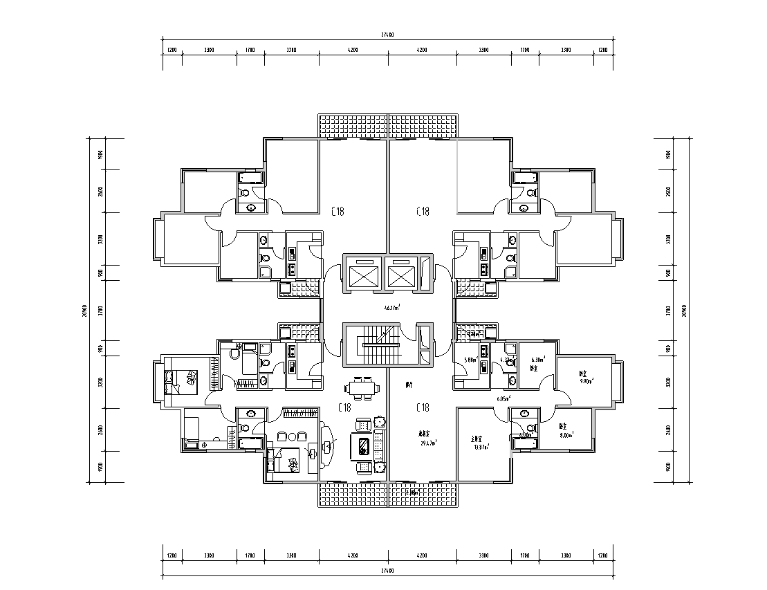 [广东]深圳兰庭小区建筑施工图设计cad施工图下载【ID:149555158】