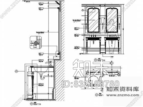图块/节点酒店卫生间洗脸台大样详图施工图下载【ID:832188780】