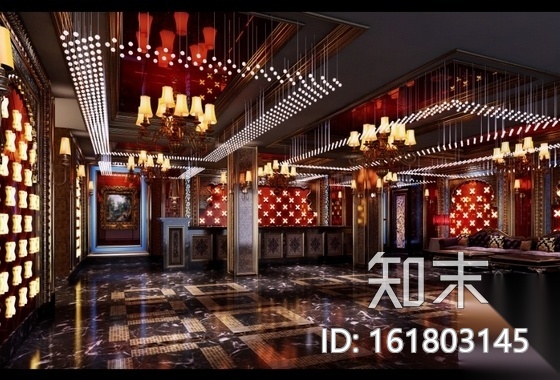 [原创]复古绚丽欧美风KTV室内施工图（含效果图）cad施工图下载【ID:161803145】