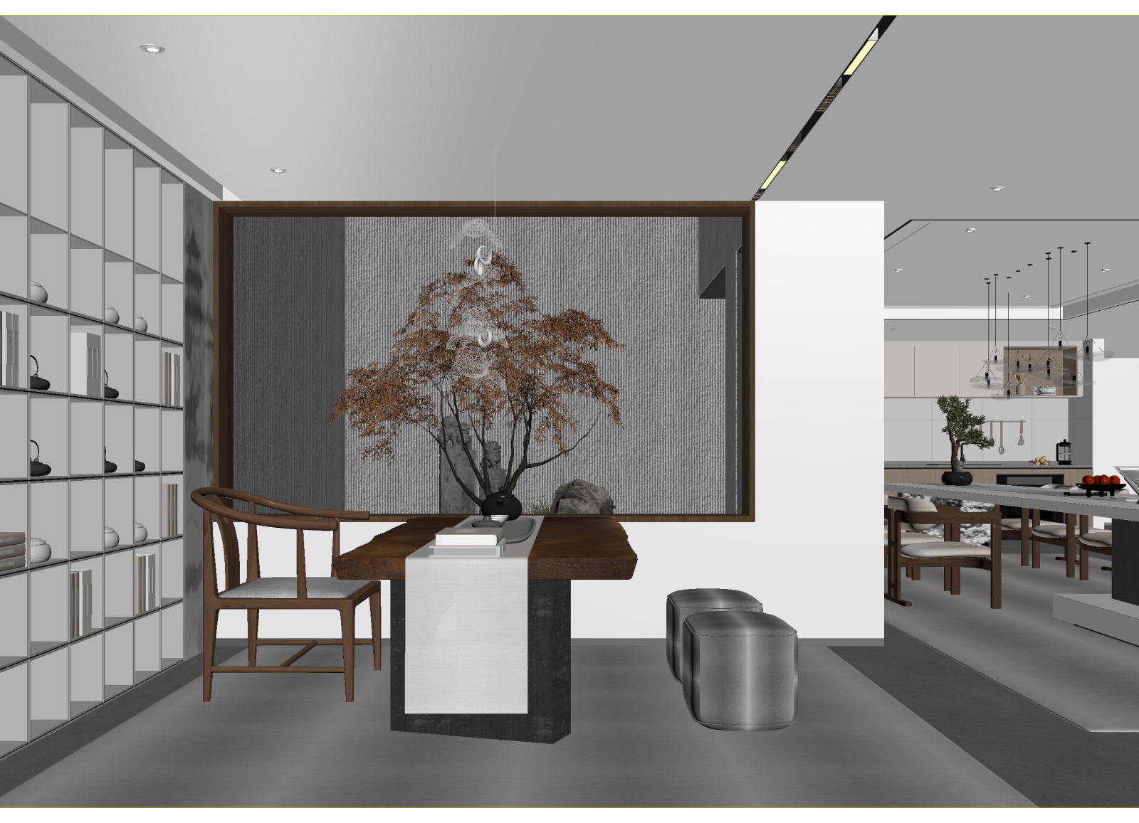 新中式茶馆3D模型下载【ID:1214302501】