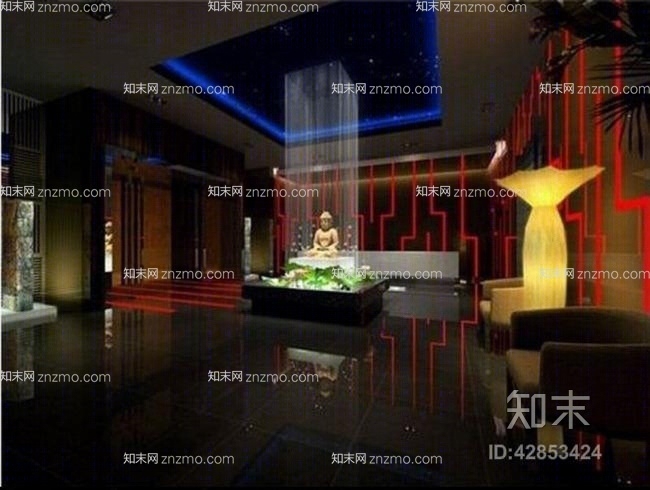 现代酒店大堂3D模型下载【ID:42853424】