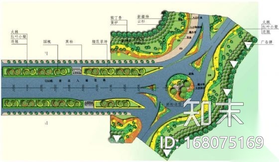[甘肃]某市道路第一标准段绿化配置方案施工图下载【ID:168453124】