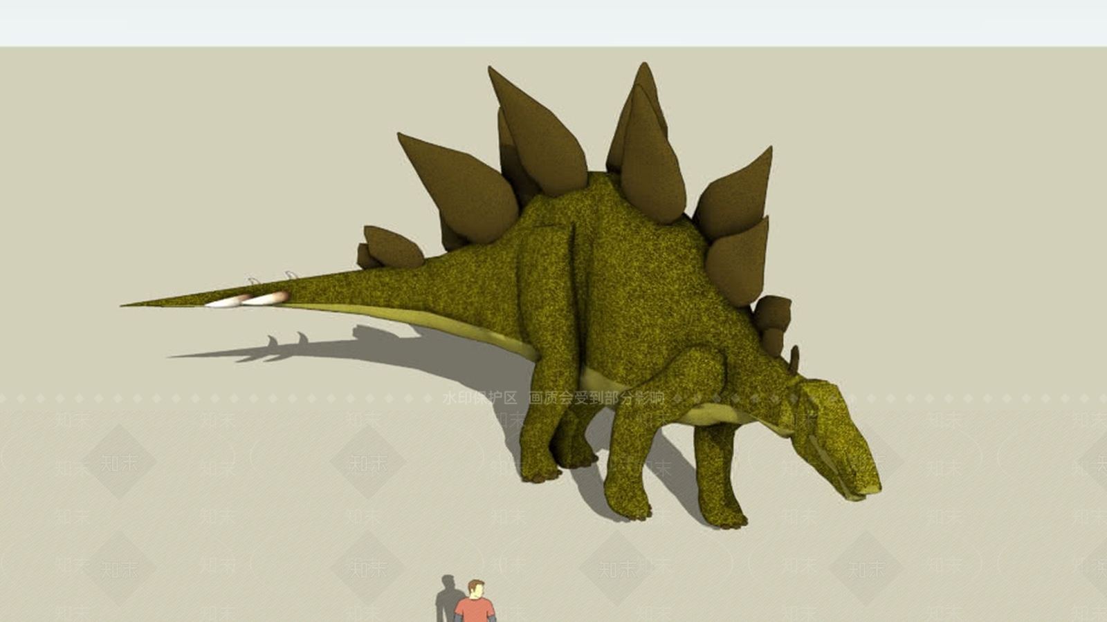 剑龙(我制作的第一只恐龙)SU模型下载【ID:1161895173】