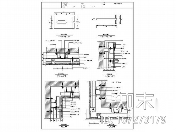 石材幕墙节点详图cad施工图下载【ID:167273179】
