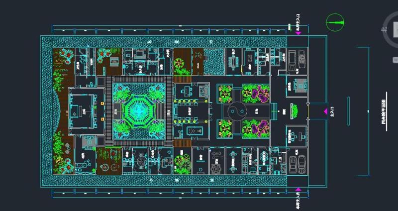 三進三出四合院cad平面圖施工圖下載