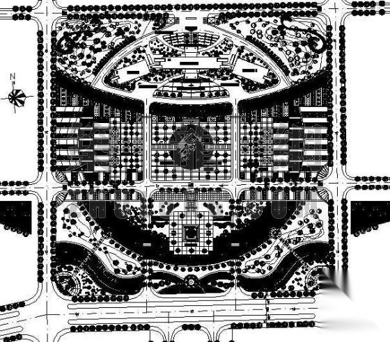 某广场景观绿化规划图纸cad施工图下载【ID:161062134】