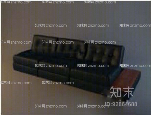 现代黑色皮质三人沙发3D模型下载【ID:92864688】
