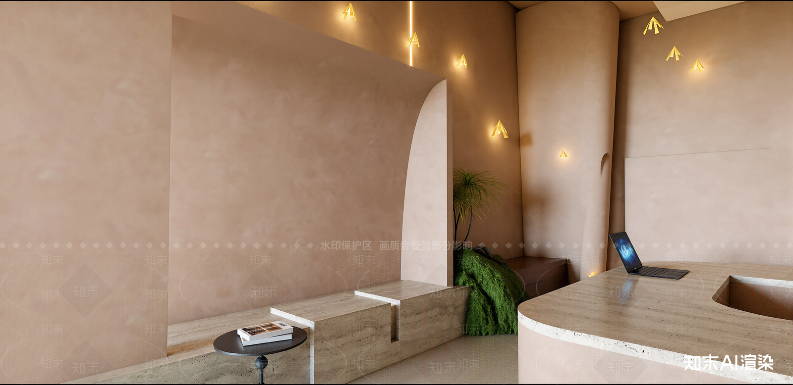 侘寂酒店大堂SU模型下载【ID:1216017897】