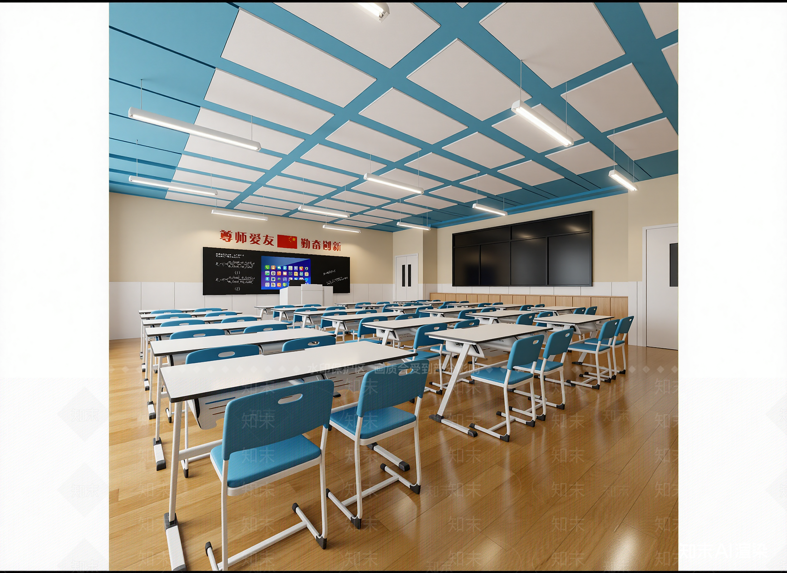 现代教室3D模型下载【ID:1214316097】