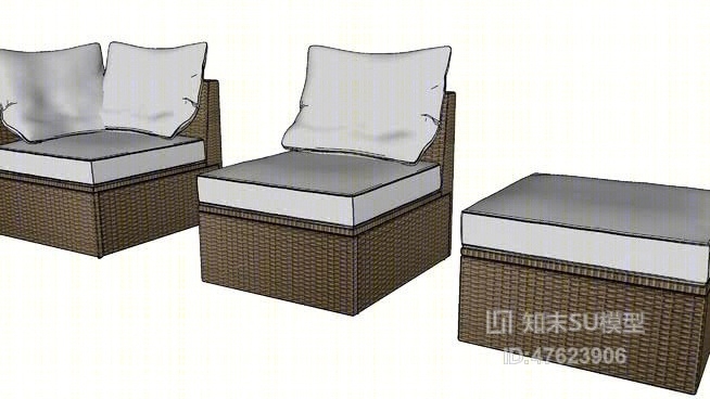 单人沙发SU模型下载【ID:47623906】
