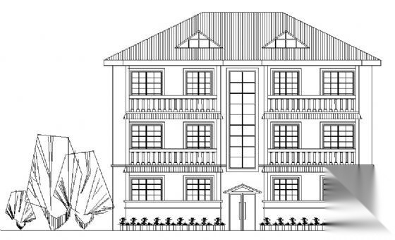 某中学三层专家楼建筑施工图cad施工图下载【ID:167047118】