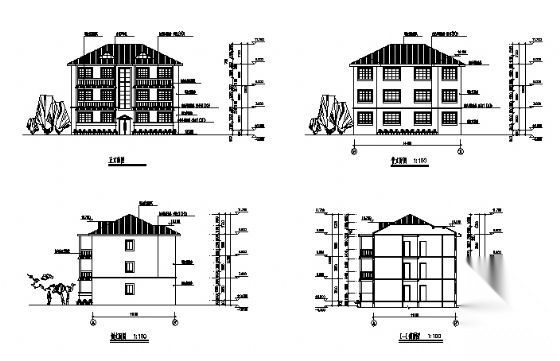 某中学三层专家楼建筑施工图cad施工图下载【ID:167047118】