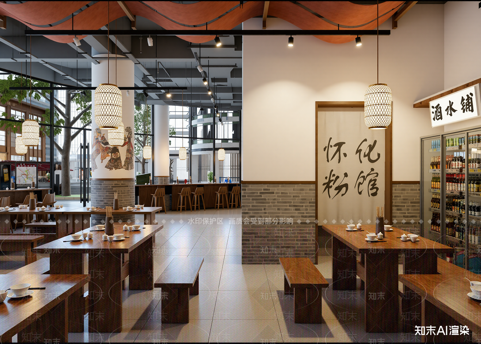 新中式中餐厅3D模型下载【ID:1214591652】