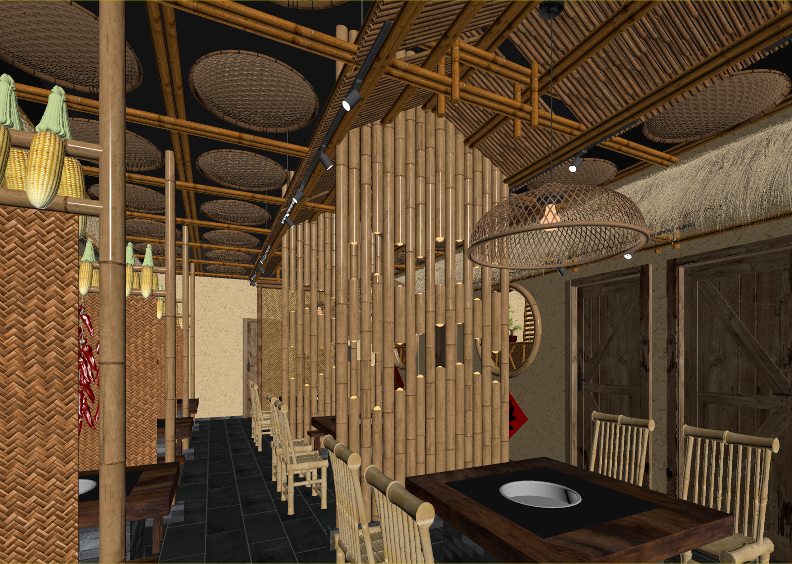 原木中餐厅3D模型下载【ID:1214950320】