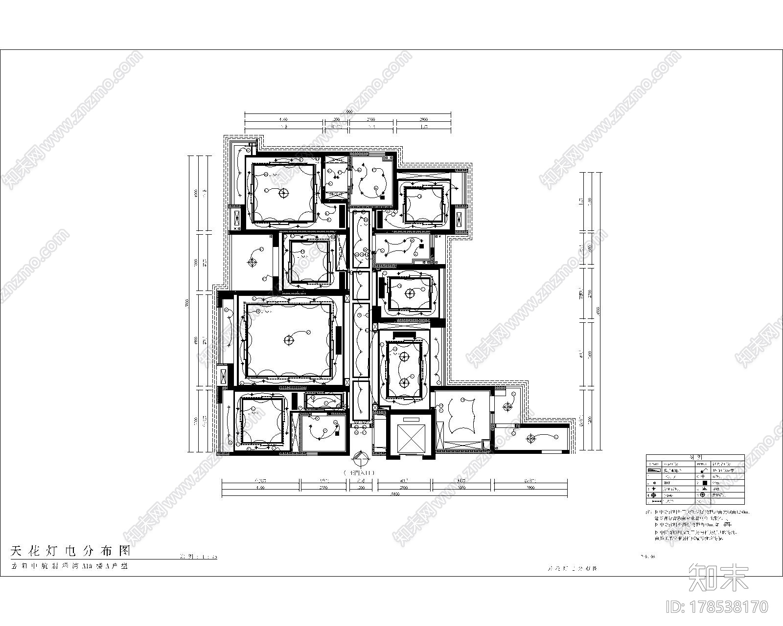 [广东]古典欧式风格五居室室内装修施工图（含高清效果图推荐！）施工图下载【ID:178538170】