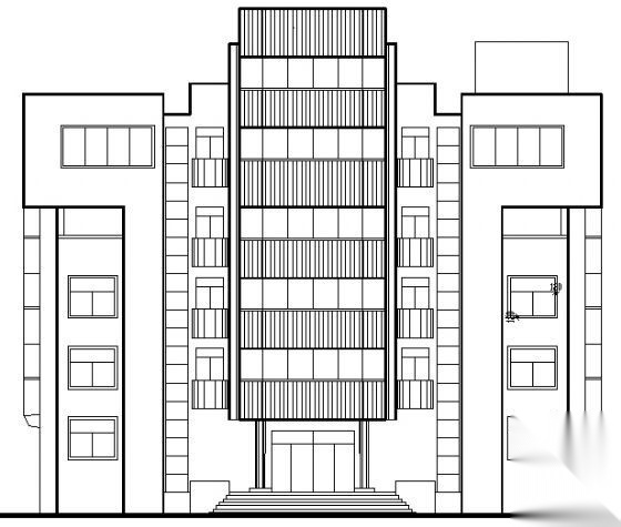 某六层办公楼建筑施工图cad施工图下载【ID:151435160】