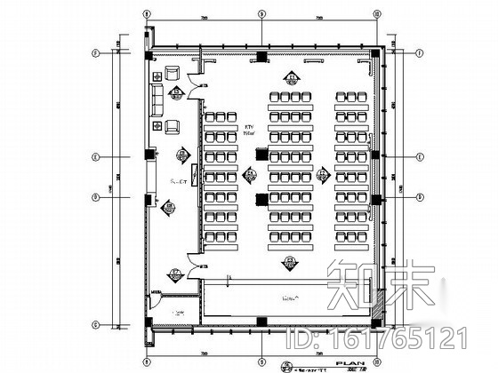 某办公楼多功能活动室装修图cad施工图下载【ID:161765121】