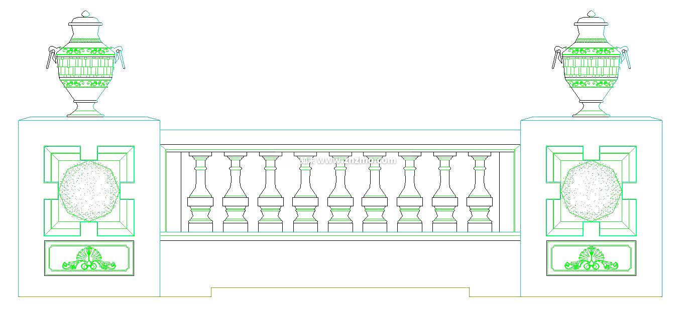 栏杆施工图下载【ID:180873178】