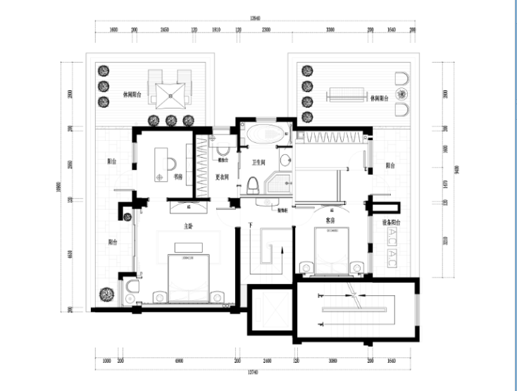 星海湾家装设计完整施工图及高清效果图cad施工图下载【ID:161689125】