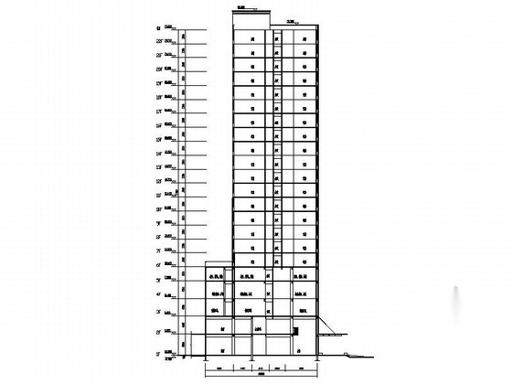 贴瓦屋面高层单公寓建筑施工图cad施工图下载【ID:165602170】