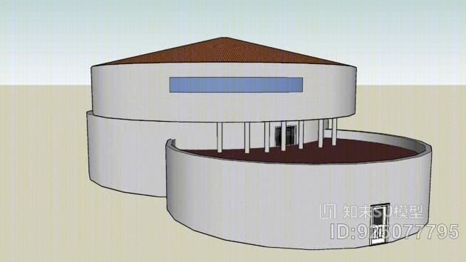 圆形住宅SU模型下载【ID:925077795】