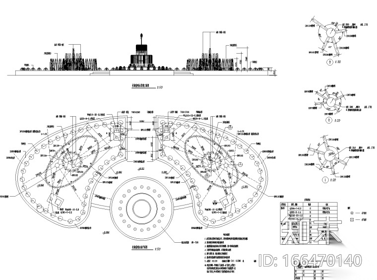 喷泉cad施工图下载【ID:166470140】