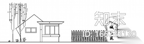 城东苑大门建筑施工图cad施工图下载【ID:166733130】