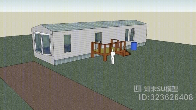 单宽拖车停车场SU模型下载【ID:323626408】