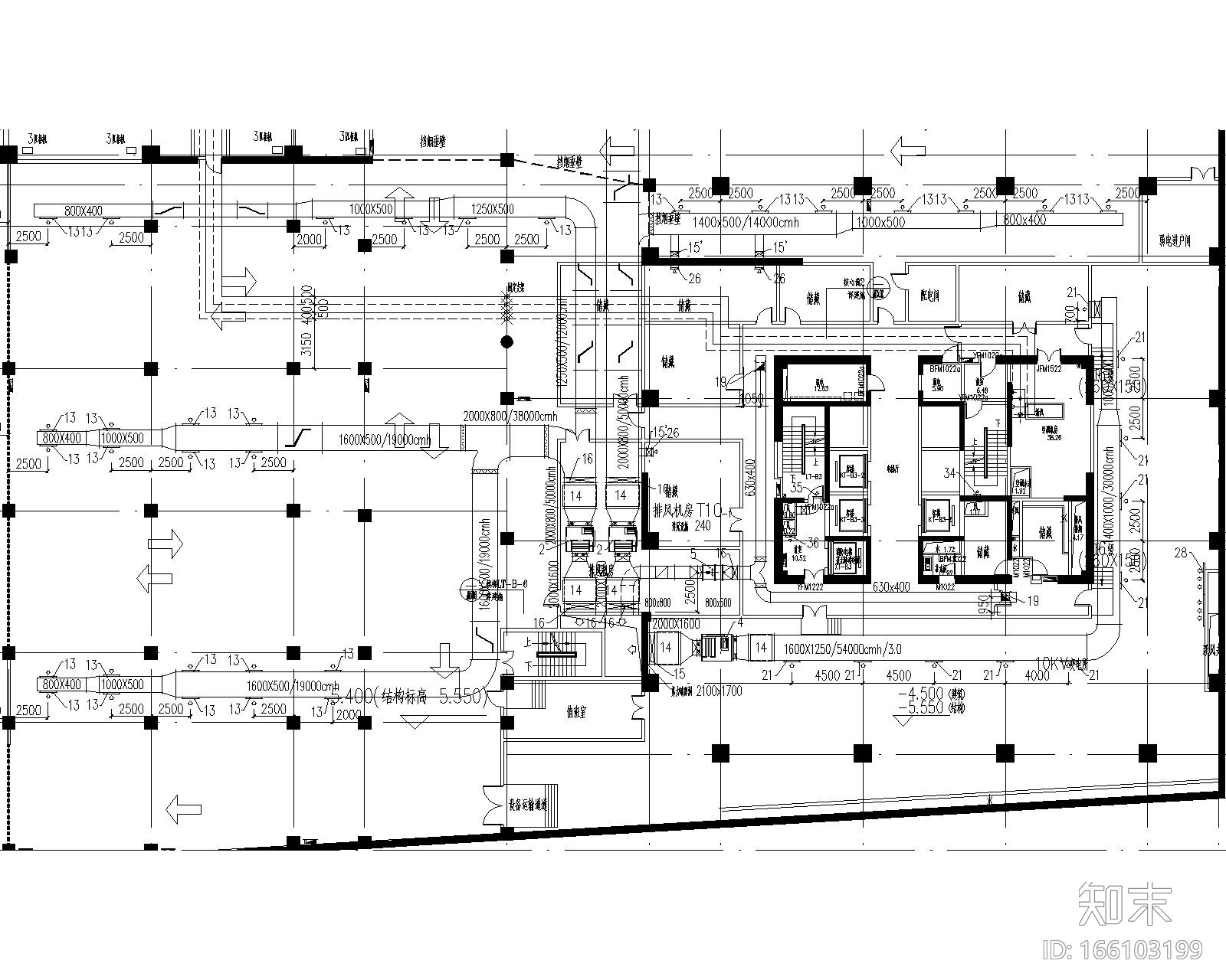 [上海]商业办公综合楼暖通施工图（含通风平面、冷却水...施工图下载【ID:166103199】