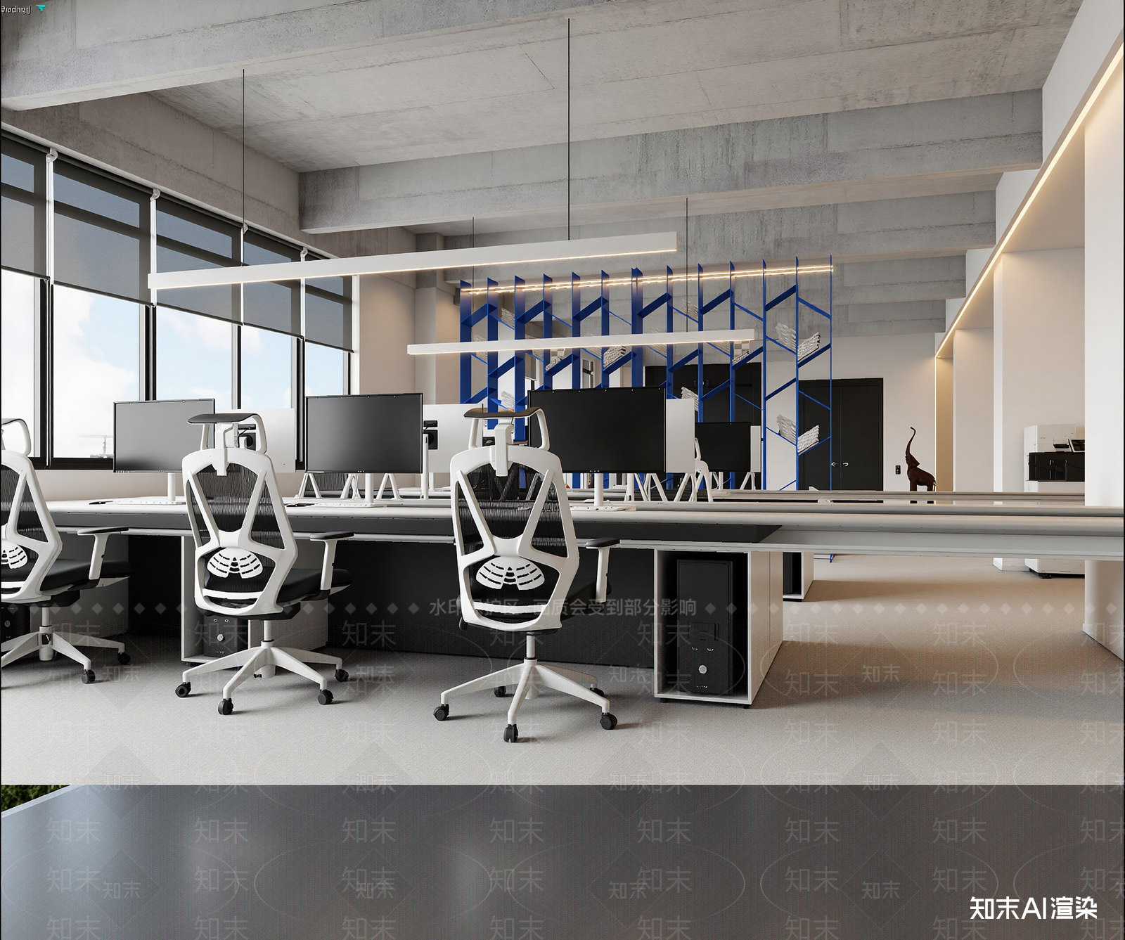 现代办公区3D模型下载【ID:1214840379】