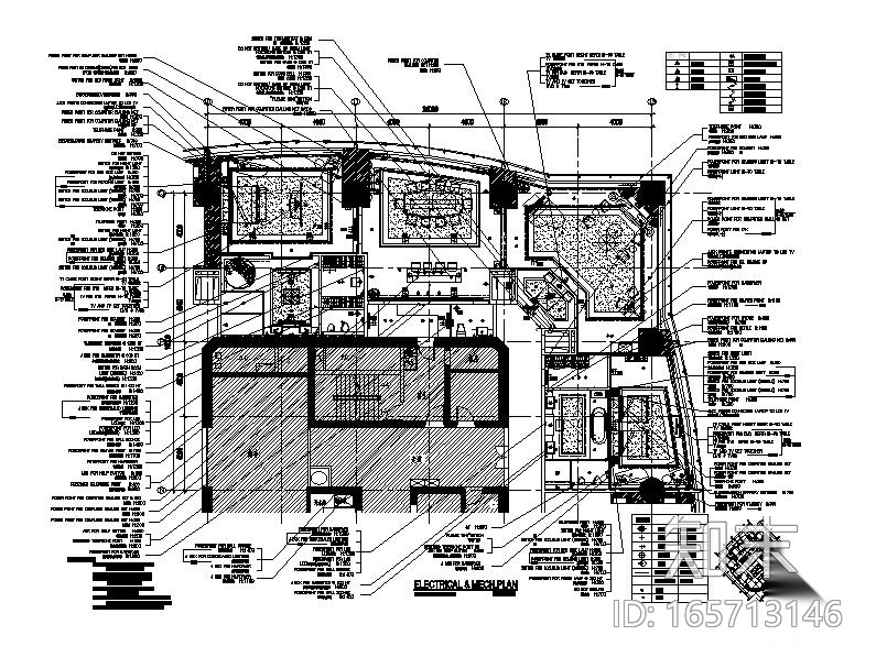[上海]豪华五星酒店室内设计施工图（含效果图）cad施工图下载【ID:165713146】