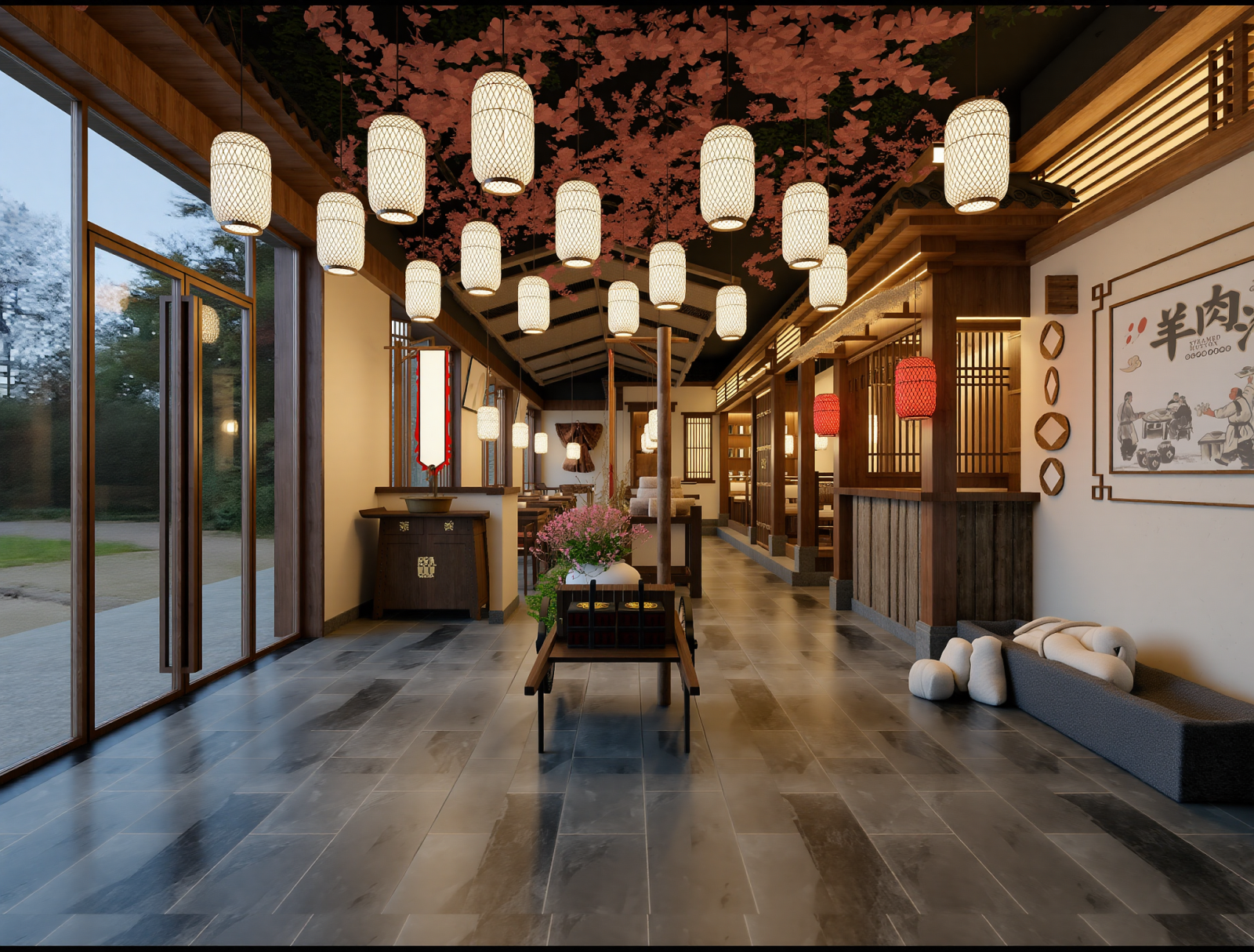 中式火锅店3D模型下载【ID:1214655589】