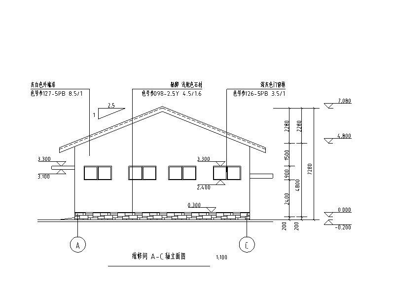 高速公路服务区全套建筑施工图2017cad施工图下载【ID:151679129】