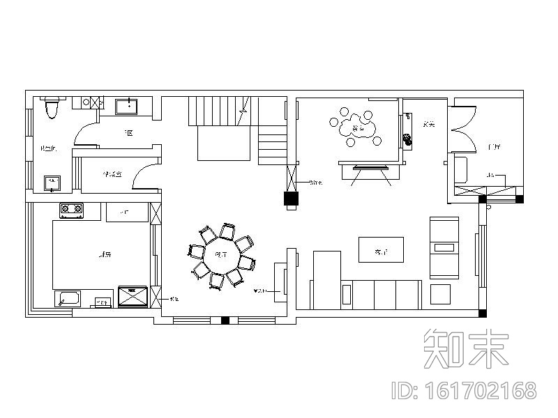 中式风格别墅住宅设计CAD施工图（含效果图）施工图下载【ID:161702168】