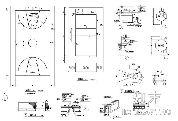 景观细部施工图—运动场地施工图设计施工图下载【ID:166471100】