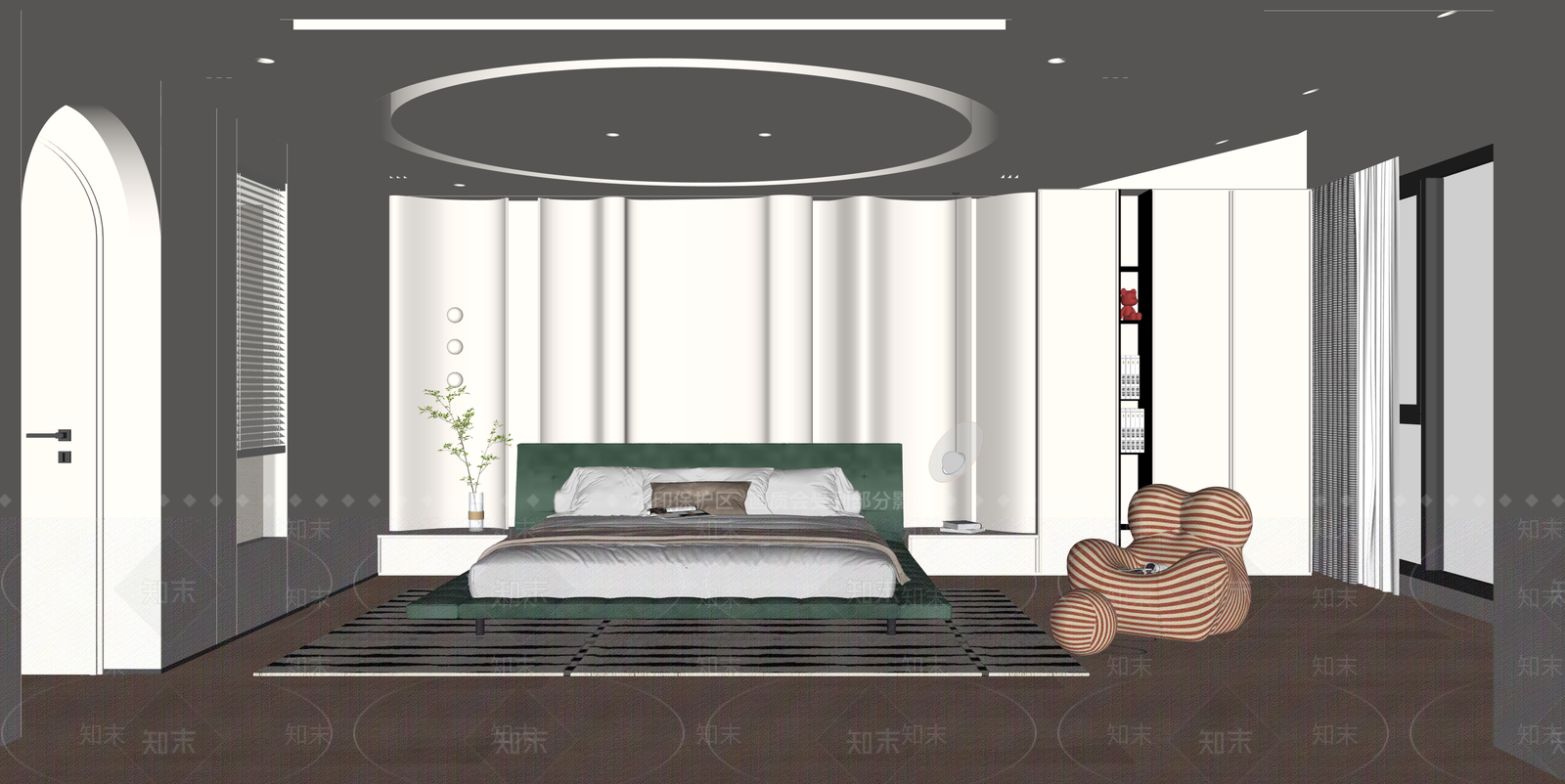 现代家居卧室SU模型下载【ID:1215206706】