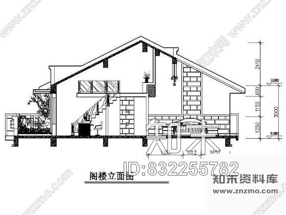 图块/节点阁楼立面cad施工图下载【ID:832255782】