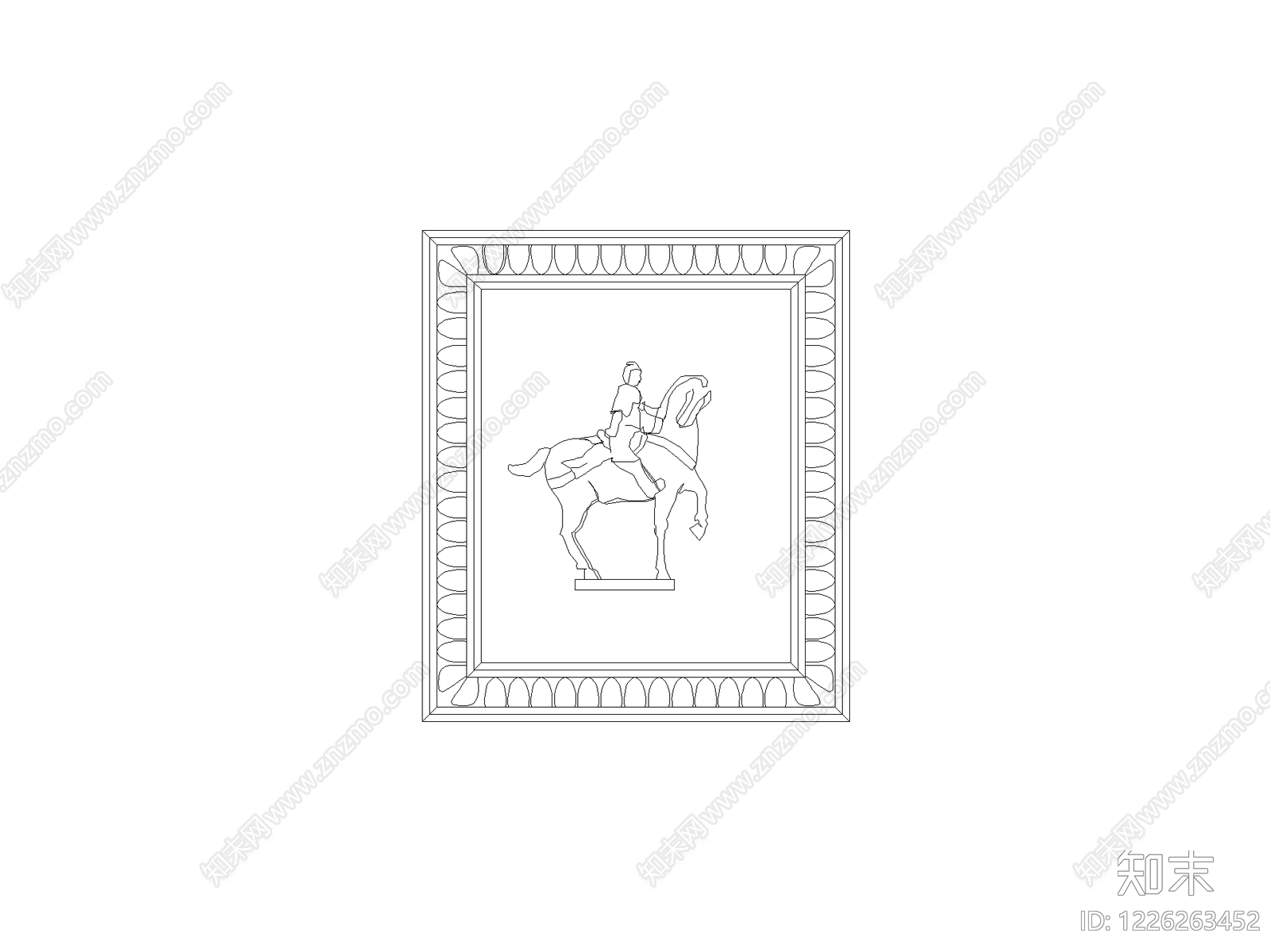 陈设类立面挂画cad施工图下载【ID:1226263452】