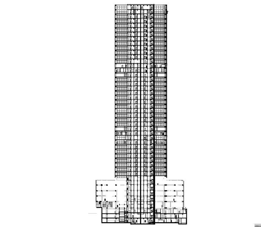 超高层知名企业现代风格办公楼设计方案效果图及CAD施...施工图下载【ID:149946163】